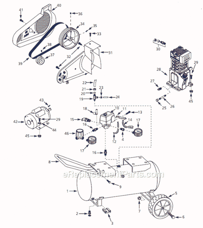 Page A Diagram and Parts List for VS501100 2000 Campbell Hausfeld Compressor